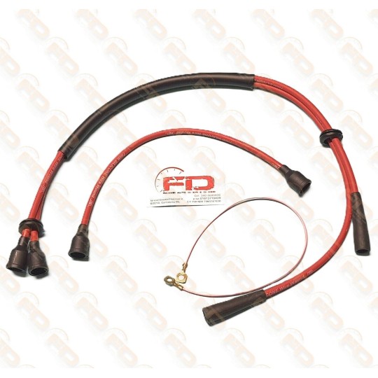CAVI CANDELE ROSSI PER BOBINA A DESTRA LATO SCARICO SILICONE 2
