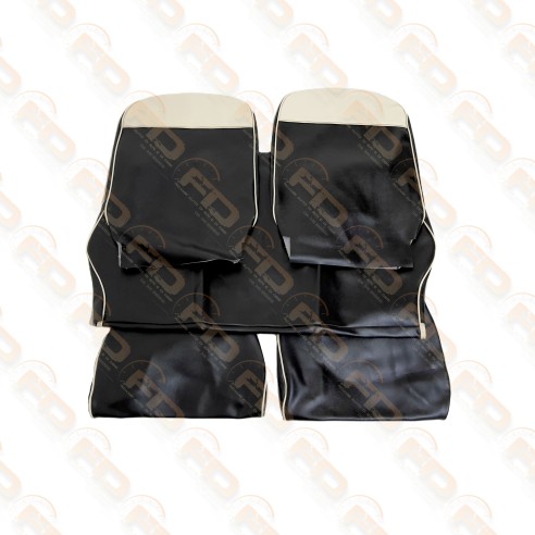 FODERE SEDILI CMPLETO FIAT 500 F NERI LUNETTA BIANCA