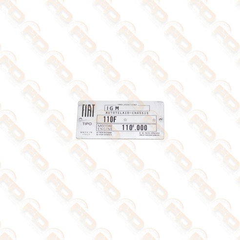 TARGHETTA IDENTIFICATIVA FIAT 500 F