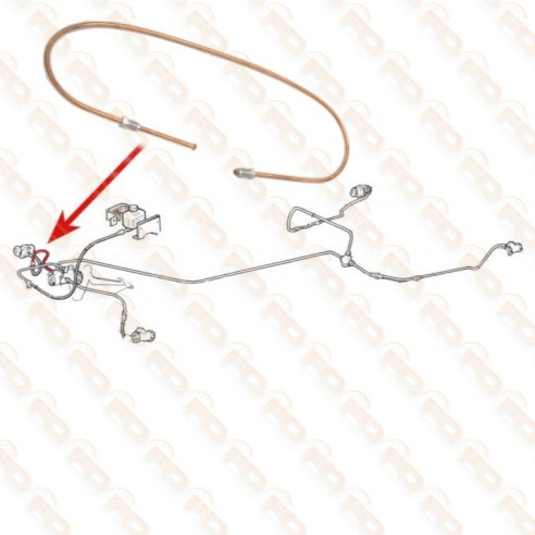 TUBO FRENO IN RAME - ANTERIORE DESTRO - FIAT 500 F (da telaio 1799302) - L - R - GIARDINIERA (da telaio 299234)