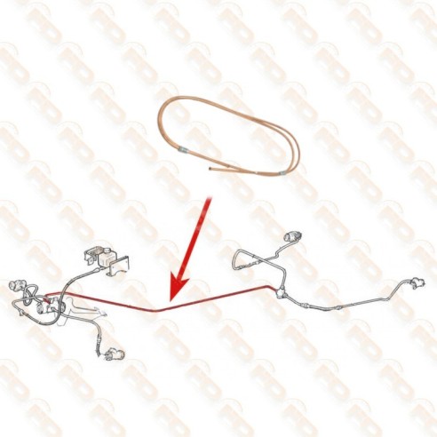 TUBO FRENO IN RAME - COLLEGAMENTO PARTE ANTERIORE E POSTERIORE - FIAT 500 F (da telaio 1799302) - L - R
