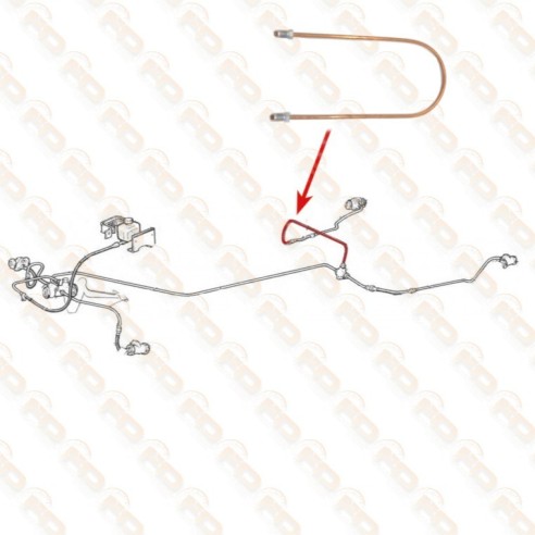 TUBO FRENO IN RAME - POSTERIORE DESTRO tra RACCORDO e TUBO FLESSIBILE - FIAT 500 F - L - R - GIARDINIERA