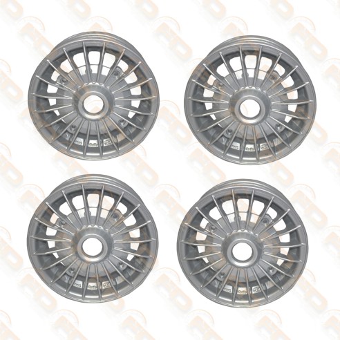 KIT 4 CERCHI TIPO GRIFO SILVER IN LEGA SPORTIVI PER FIAT 500 - 4,5 x 12 '