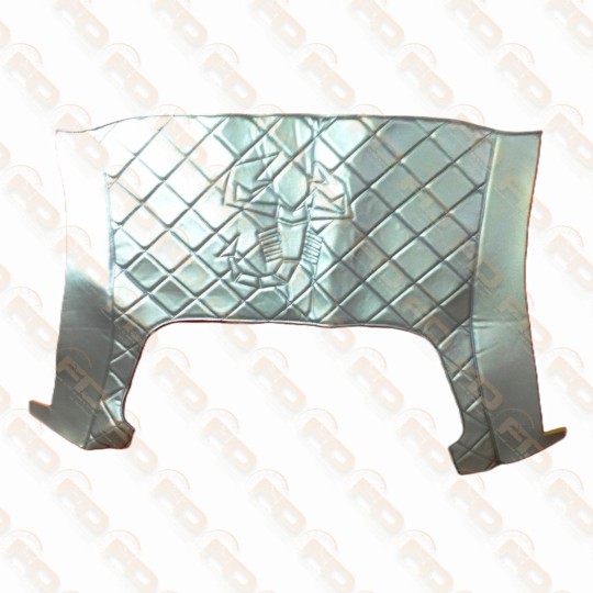PADIGLIONE SOTTOTETTO SPORTIVO  STEMMA ABARTH IMBOTTITO PER FIAT 500 EPOCA F L R COLORE ARGENTO