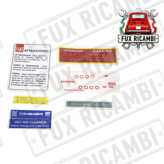 KIT ADESIVI COMPLETO FIAT 500 F/L/R/G