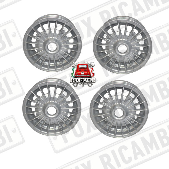 KIT 4 CERCHI TIPO GRIFO SILVER IN LEGA SPORTIVI PER FIAT 500 - 4,5 x 12 '